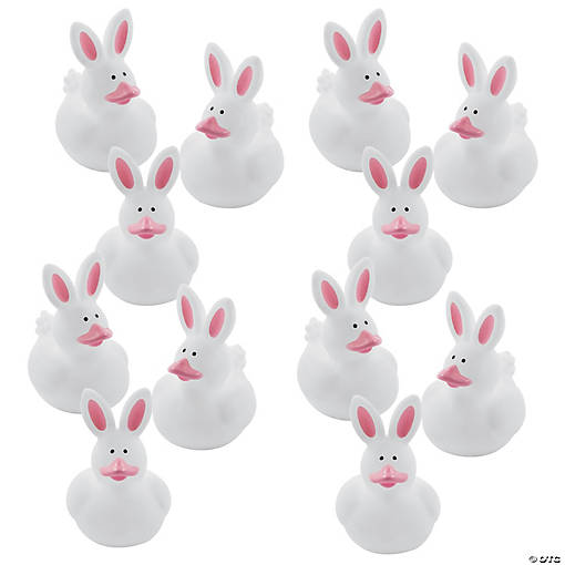 Charming Bunny Rubber Ducks - 120 Pc. for Easter Fun