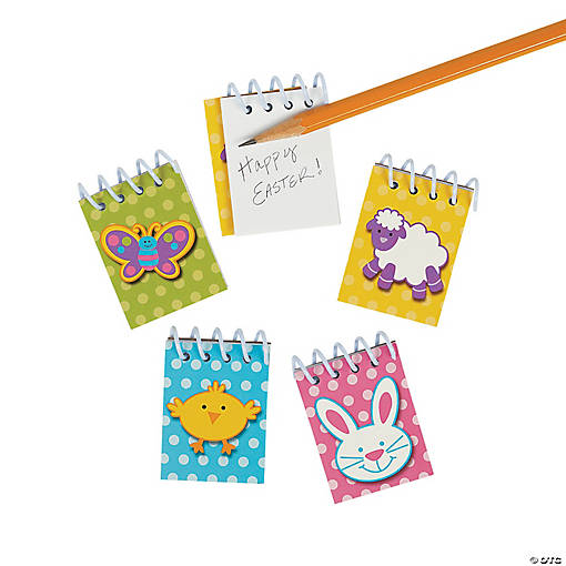 Charming Easter Mini Spiral Notepads - 48 Pc. for Baskets &amp; Prizes