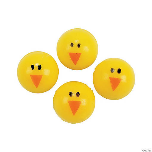Charming Mini Chick Bouncy Balls - 48 Pc. for Easter Fun