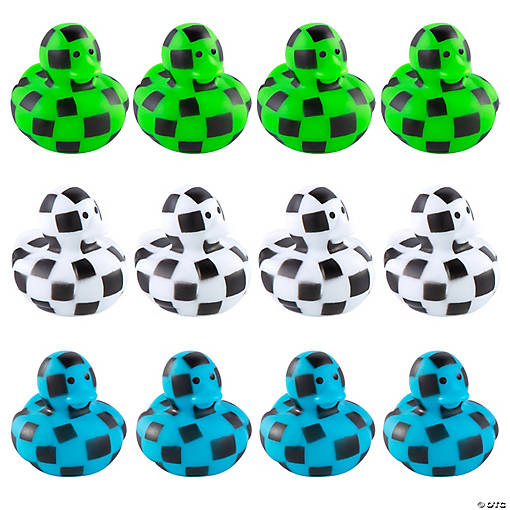 Checkerboard Rubber Ducks - 12 Pc.