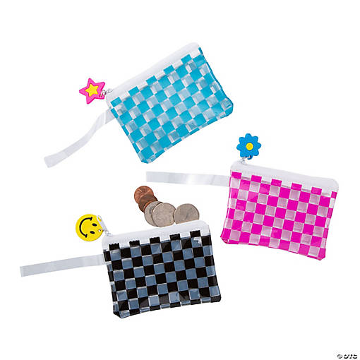 Checkered Coin Purses - 12 Pc.