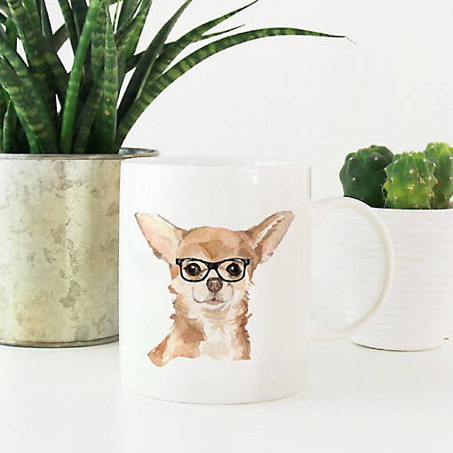 Chihuahua Glasses Ceramic Mug