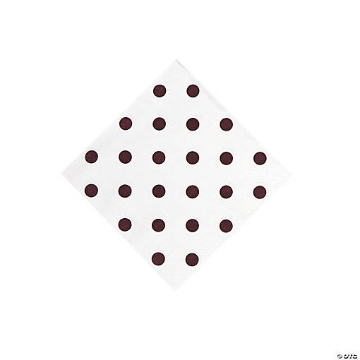 Chocolate Brown Polka Dot Beverage Napkins