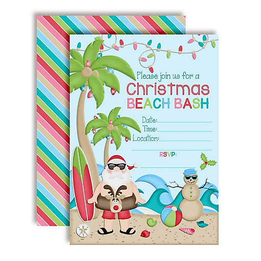 Christmas Beach Bash Invitations 40pc. by AmandaCreation