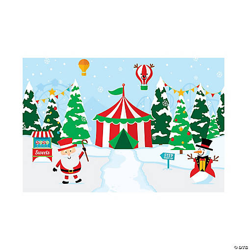 Christmas Carnival Backdrop Banner