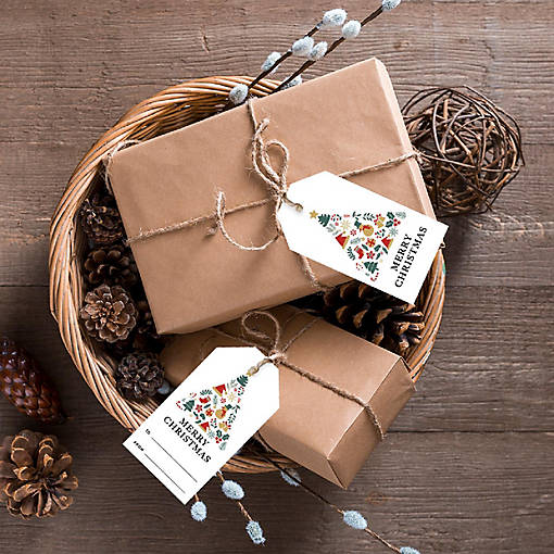 Christmas Tree Elements To/From Gift Tag