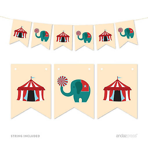 Circus Elephant Banner - 4 x 5.5 Inch