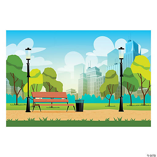 City Park Scene Backdrop - 3 Pc.