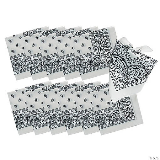 Classic White Bandanas - 12 Pc.