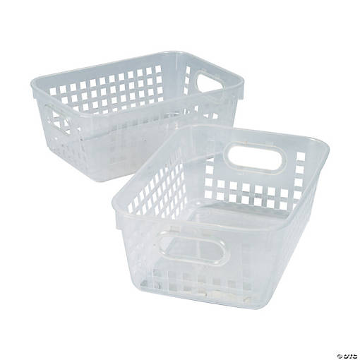 Clear Classroom Storage Tall Baskets with Handles - 6 Pc.