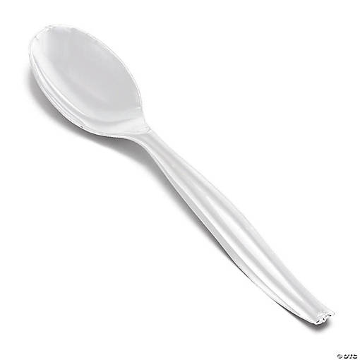 Clear Disposable Plastic Serving Spoons (110 Spoons)