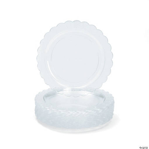 Clear Scalloped Plastic Dinner Plates - 25 Ct.