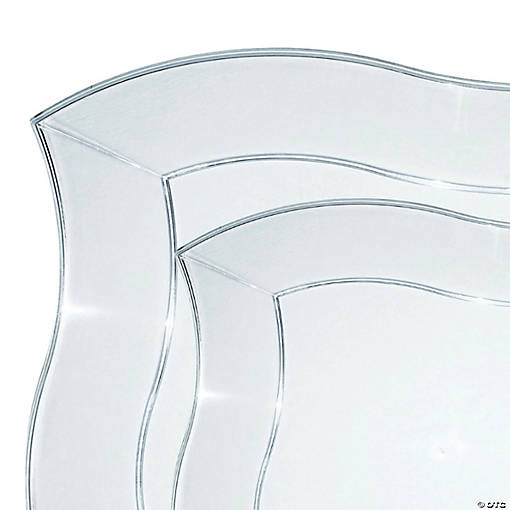 Clear Wave Plastic Dinnerware Value Set (40 Dinner Plates + 40 Salad Plates)