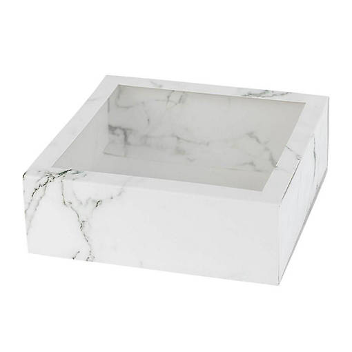 Clear Window Gift Boxes Square White 6" X 6" X 2" 12 Pack