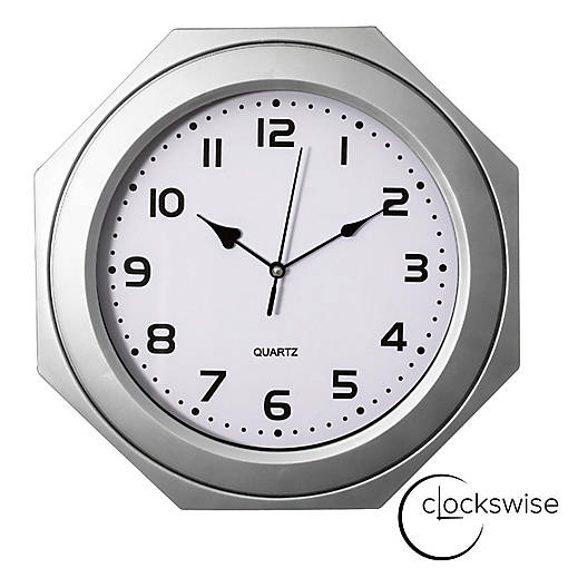 Clockswise 12-in Non-Ticking Octagon Wall Clock