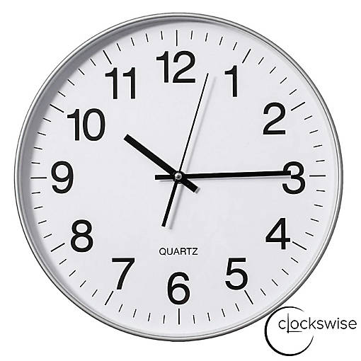 Clockswise Silver 14-In Analog Clock