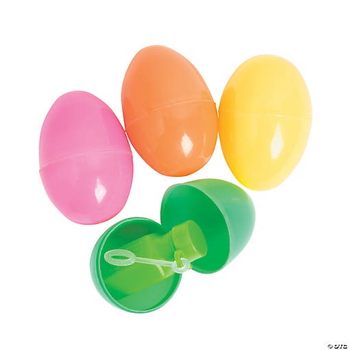 Colorful Mini Bubble Bottle-Filled Easter Eggs - 12 Pc.