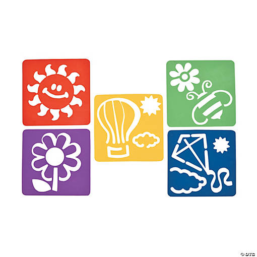 Colorful Sidewalk Chalk Stencils - 6 Pc.