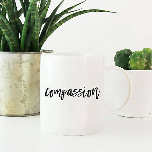 Compassion Black Calligraphy Ceramic Mug