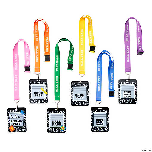 Composition Notebook Hall Pass Breakaway Lanyards - 6 Pc.