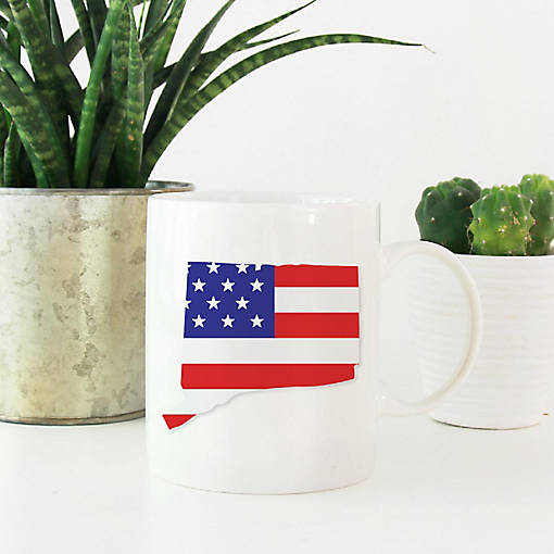 Connecticut US Flag Ceramic Mug