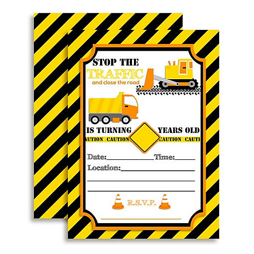 Construction Invitations 40pc. by AmandaCreation