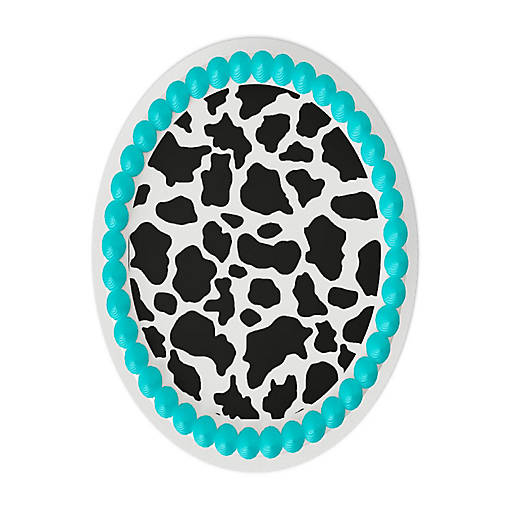 Cow Pattern 8" Round Edible Cake Topper