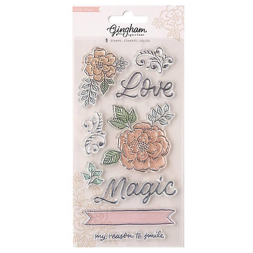 Crate Paper Gingham Garden Clear Stamps 9/Pkg