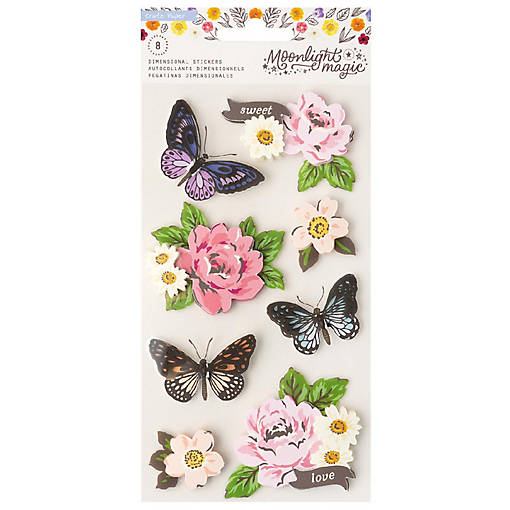 Crate Paper Moonlight Magic Stickers 8/Pkg-Dimensional