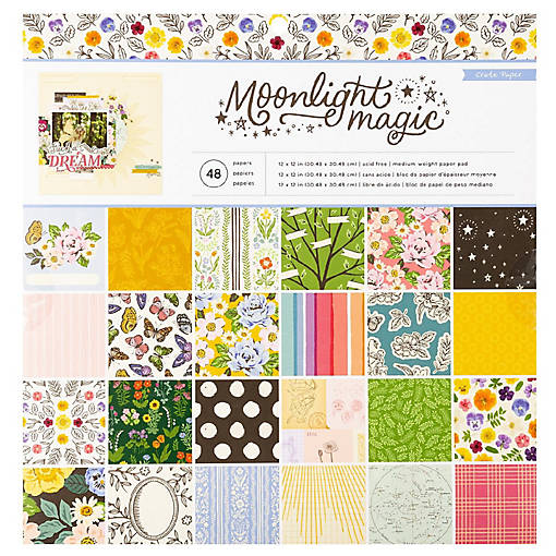 Crate Paper Single-Sided Paper Pad 12"X12" 48/Pkg-Moonlight Magic