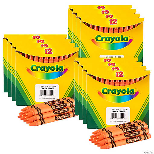 Crayola Bulk Crayons, Orange, Regular Size, 12 Per Box, 12 Boxes