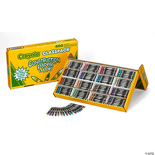 Crayola Construction Paper Crayon Classpack, Regular Size, 16 Colors, 400 Count