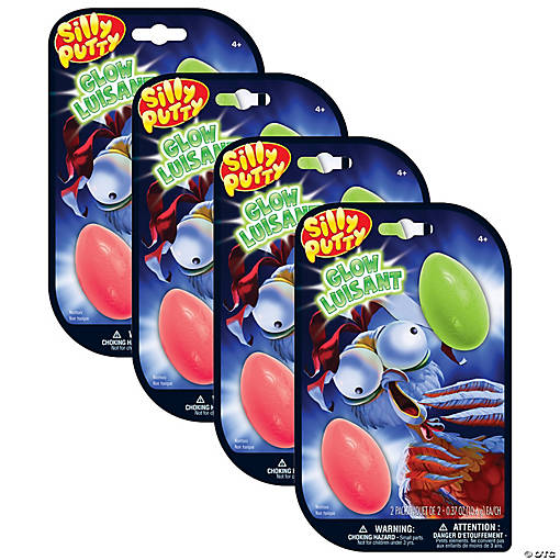 Crayola Silly Putty Glow Eggs, Assorted, 2 Per Pack, 4 Packs