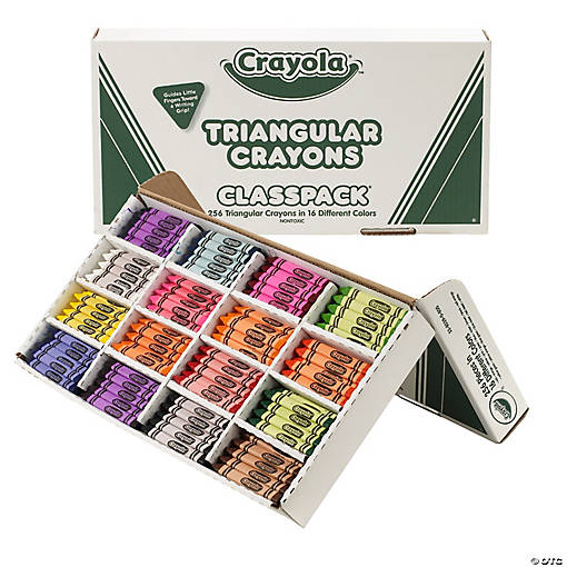 Crayola Triangular Crayon Classpack, 16 Colors, 256 Count