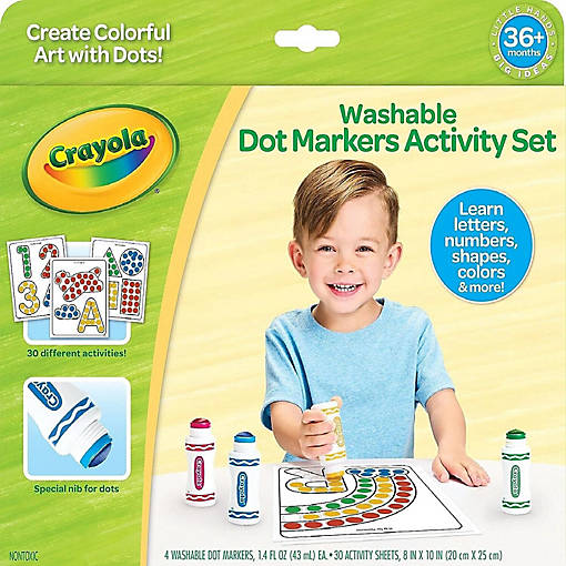 Crayola Washable Dot Markers Activity Set, Educational Gift, Washable Marker