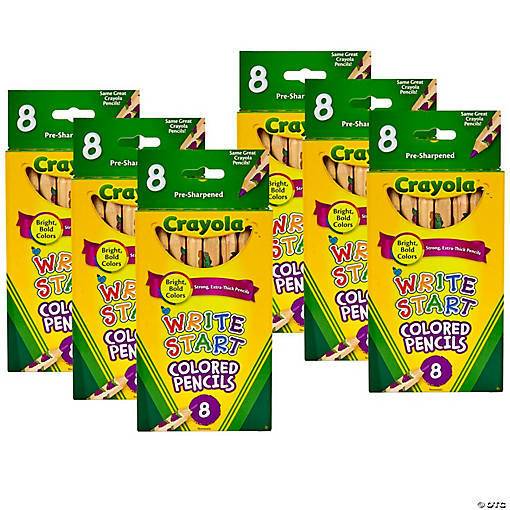 Crayola Write Start Colored Pencils, 8 Per Box, 6 Boxes