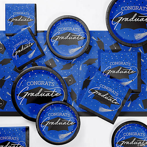 Creative Converting Blue Graduation Tableware Kit, Serves 18