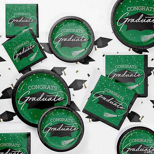 Creative Converting Green Graduation Tableware Kit, Serves 18