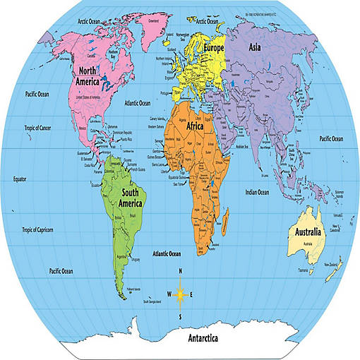 Creative Shapes Etc. - Labeled World- Practice Maps