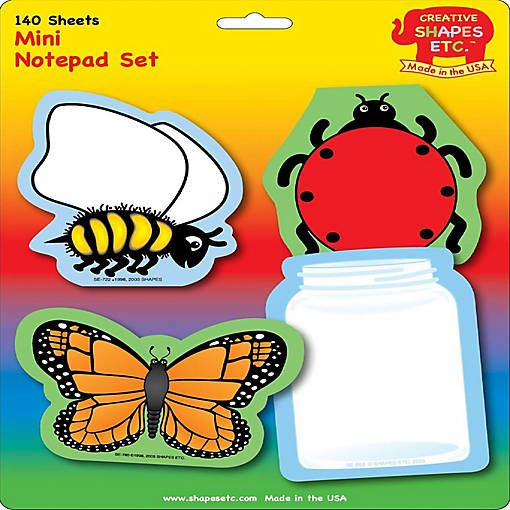 Creative Shapes Etc. - Mini Notepad Set - Insects