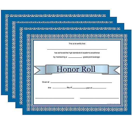 Creative Shapes Etc. - Recognition Certificate - Honor Roll Certificate