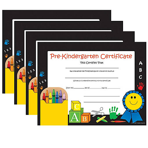 Creative Shapes Etc. - Recognition Certificate - Pre-k Certificate