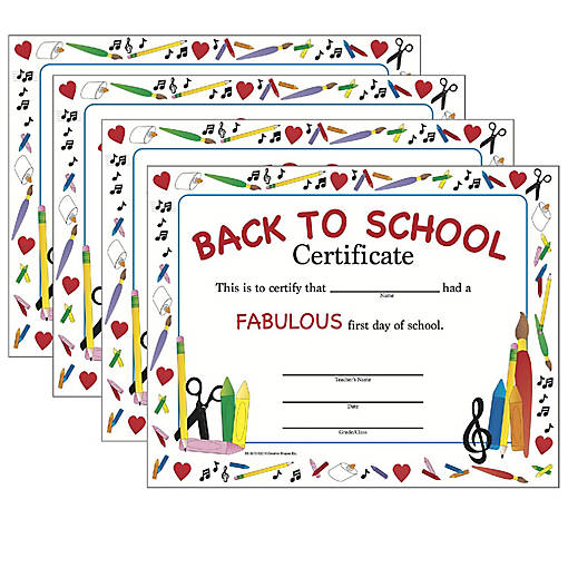 Creative Shapes Etc. - Recognition Certificate - Welcome Back To School
