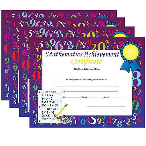 Creative Shapes Etc. - Recognition Certificates - Mathematics Achievement