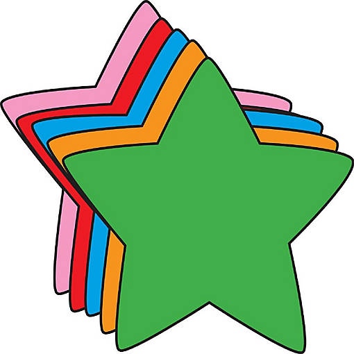 Creative Shapes Etc. - Star Assorted Color Creative Cut-outs- 5.5"