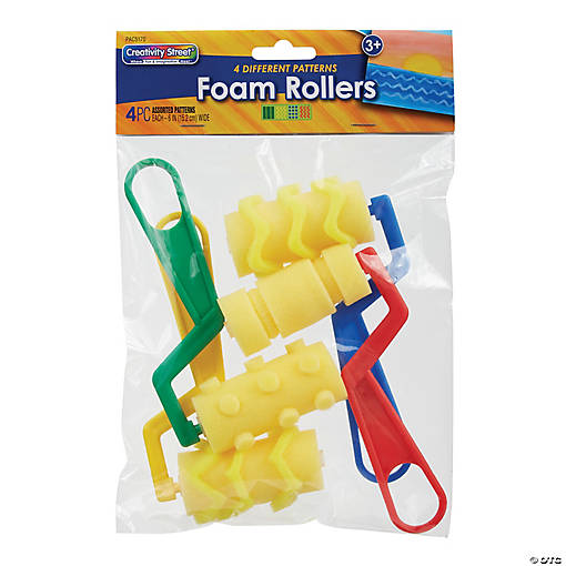 Creativity Street Foam Rollers, 4 Patterns, Pack of 4