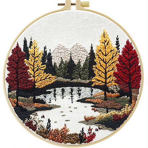 Cross Stitch Kits for Beginners Aurora - 20cm with Frame