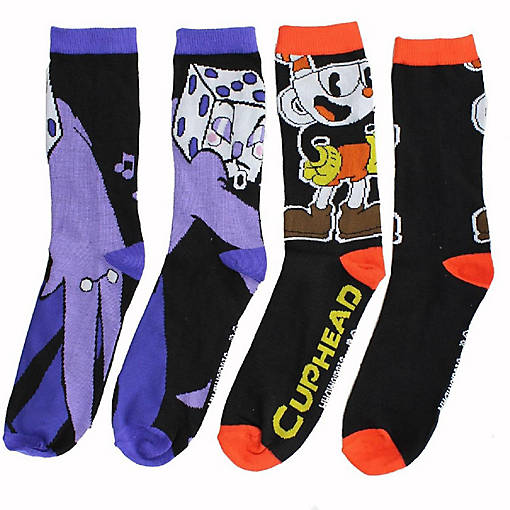 Cuphead Men's Crew Sock 2-Pack - Cuphead &amp; King Dice