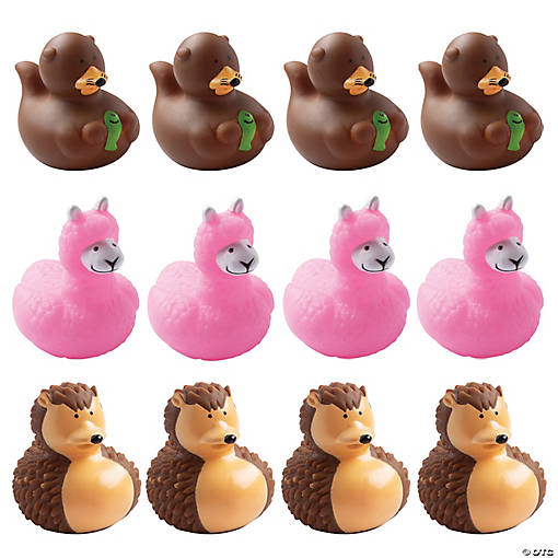 Cute Animals Rubber Ducks - 12 Pc.