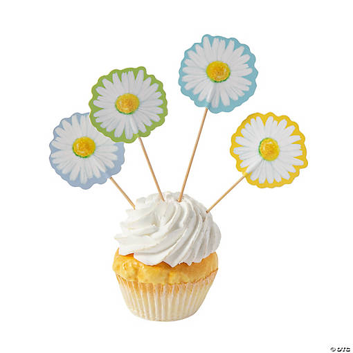 Daisy Cupcake Picks - 24 Pc.